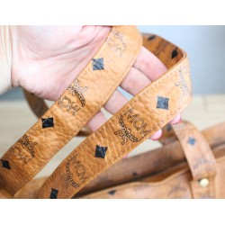 MCM Shopper Medium Cognac Canvas