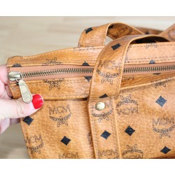 MCM Shopper Medium Cognac Canvas
