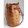 MCM Beuteltasche Klein Cognac Canvas