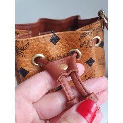 MCM Beuteltasche Klein Cognac Canvas
