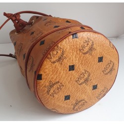 MCM Beuteltasche Klein Cognac Canvas