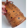 MCM Beuteltasche Klein Cognac Canvas