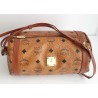 MCM Crossbody/Umhängetasche Rund Cognac Canvas Leder