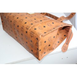 MCM Shopper Medium Heritage Cognac Canvas.