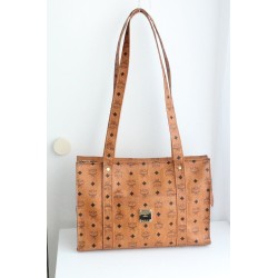 MCM Shopper Medium Heritage Cognac Canvas.