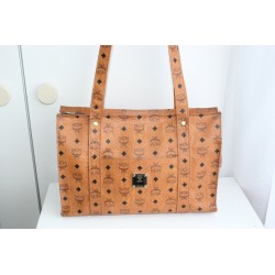 MCM Shopper Medium Heritage Cognac Canvas.