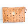 Mcm Nécessaire Poche Toilette Medium Heritage Cognac Canvas.
