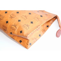 Mcm Nécessaire Poche Toilette Medium Heritage Cognac Canvas.