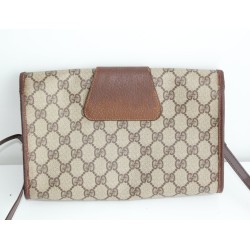 Gucci Vintage Clutch/Crossbody Tasche Leder Braun