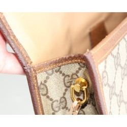 Gucci Vintage Clutch/Crossbody Tasche Leder Braun