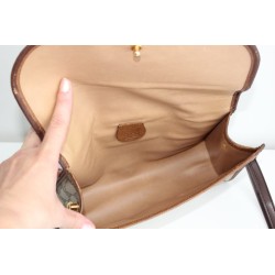 Gucci Vintage Clutch/Crossbody Tasche Leder Braun