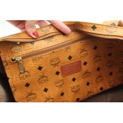 MCM Shopper Medium Cognac Canvas