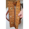MCM Shopper Kette+Leder Schultertasche Heritage Cognac Canvas