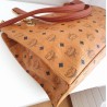 MCM Shopper Kette+Leder Schultertasche Heritage Cognac Canvas