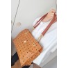 MCM Shopper Kette+Leder Schultertasche Heritage Cognac Canvas