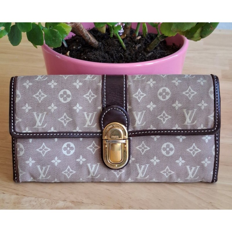 Louis Vuitton Sarah Segeltuch Portemonnaies Textil braun