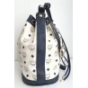 MCM Beuteltasche Mittel Weiss-Dunkelblau