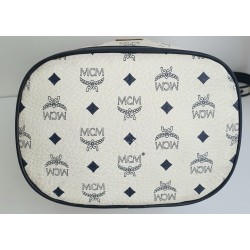 MCM Beuteltasche Mittel Weiss-Dunkelblau