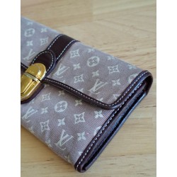 Louis Vuitton Sarah Segeltuch Portemonnaies Textil braun