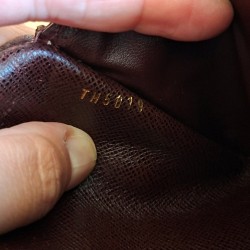 Louis Vuitton Sarah Segeltuch Portemonnaies Textil braun
