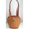 MCM Schultertasche Vintage Cognac Canvas