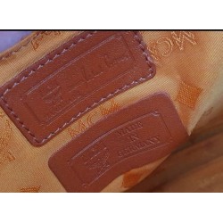 MCM Schultertasche Vintage Cognac Canvas