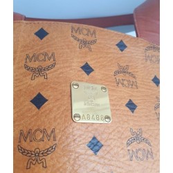 MCM Schultertasche Vintage Cognac Canvas