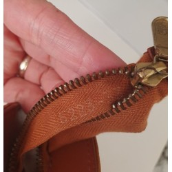 MCM Schultertasche Vintage Cognac Canvas