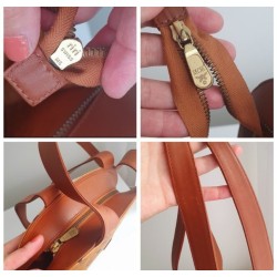 MCM Schultertasche Vintage Cognac Canvas