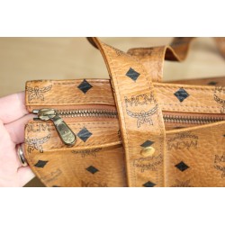 MCM Shopper Medium Cognac Canvas
