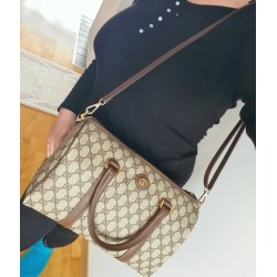 Gucci Vintage Boston Handtasche Canvas Braun