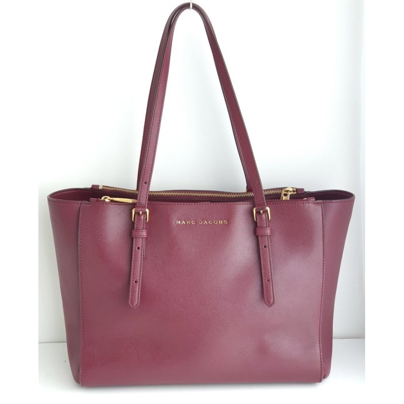 Marc by Marc Jacobs Schultertasche aus Saffiano-Leder Fuchsia/Dunkelrot