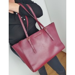 Marc by Marc Jacobs Schultertasche aus Saffiano-Leder Fuchsia/Dunkelrot