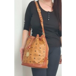 MCM Beuteltasche Medium Cognac Canvas.