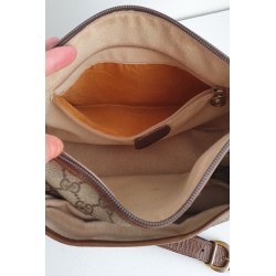 Gucci Vintage Umhängetasche aus Leder Braun/Grau