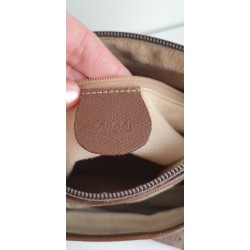 Gucci Vintage Umhängetasche aus Leder Braun/Grau