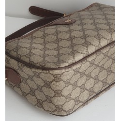 Gucci Vintage Umhängetasche aus Leder Braun/Grau