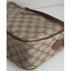 Gucci Vintage Umhängetasche aus Leder Braun/Grau