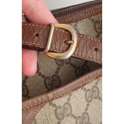 Gucci Vintage Umhängetasche aus Leder Braun/Grau