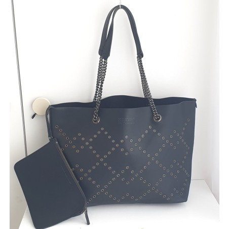 Marc Jacobs Henkel/Schulterrtasche Leder Schwarz mit offene Nieten