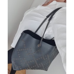 Marc Jacobs Henkel/Schulterrtasche Leder Schwarz mit offene Nieten