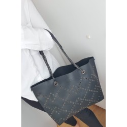 Marc Jacobs Henkel/Schulterrtasche Leder Schwarz mit offene Nieten