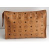 Mcm Nécessaire Poche Toilette Medium Heritage Cognac Canvas.