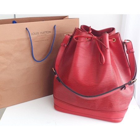 Louis Vuitton Grand Sac Noé Epi Leder Rot.