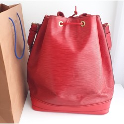 Louis Vuitton Grand Sac Noé Epi Leder Rot.
