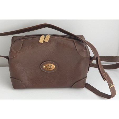 Gucci Vintage Umhängetasche Dunkelbraun (Chocolate) Leder