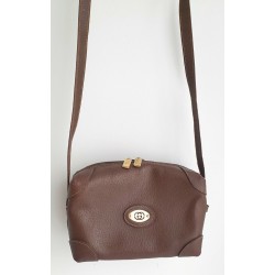 Gucci Vintage Umhängetasche Dunkelbraun (Chocolate) Leder