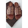 TOD’S Leder-Sandalen in Braun mit Nieten und Schnürung