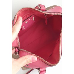 Coach Henkel/Crossbody Tasche Canvas Leder Braun Pink