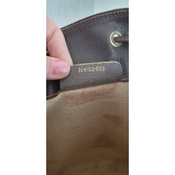 Gucci Beuteltasche Gross GM Vintage GG Braun-Rot Leder Canvas